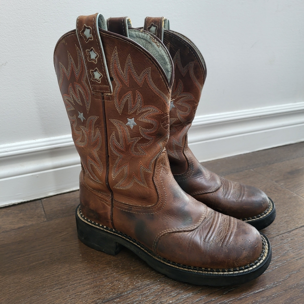 Ariat Probaby Brown Leather Cowboy Boots Women's 6B
